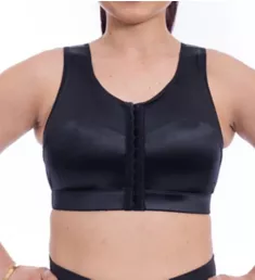 High Impact Front Close Sports Bra Black M