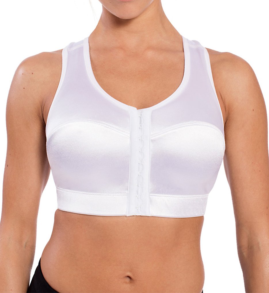 Enell 100 High Impact Front Close Sports Bra (White)