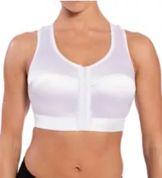 High Impact Front Close Sports Bra White 2X