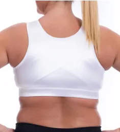 High Impact Front Close Sports Bra White 2X