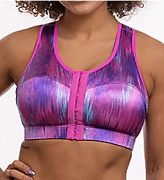 High Impact Racerback Front Close Sports Bra Cotton Candy S