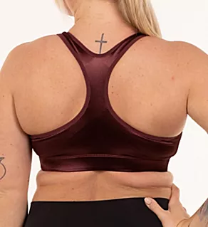 High Impact Racerback Front Close Sports Bra Big Sky Burgundy 4X
