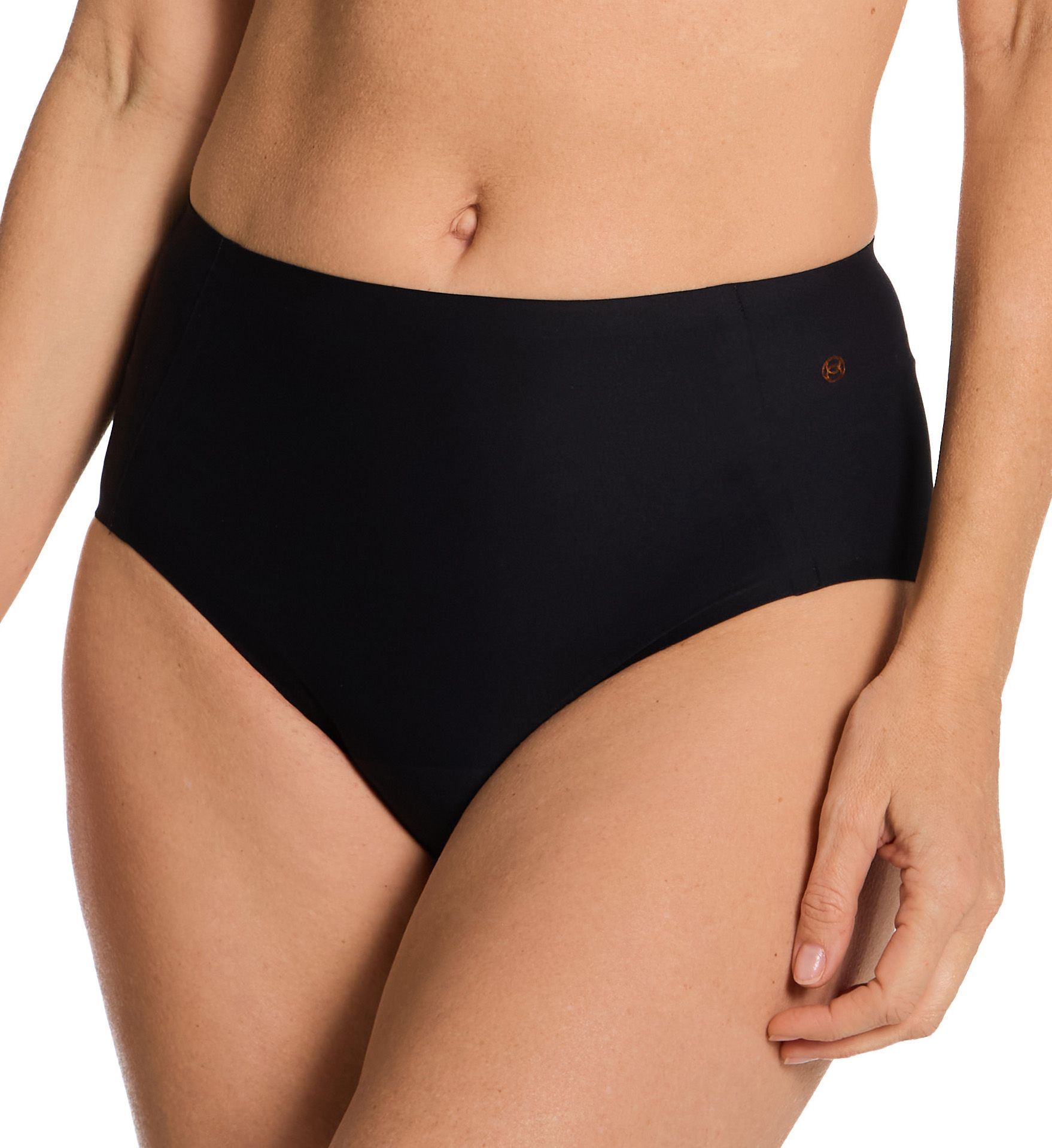 Evelyn & Bobbie Women's High Waist Retro Bikini Panty in Black | Size: Plus | HerRoom.com