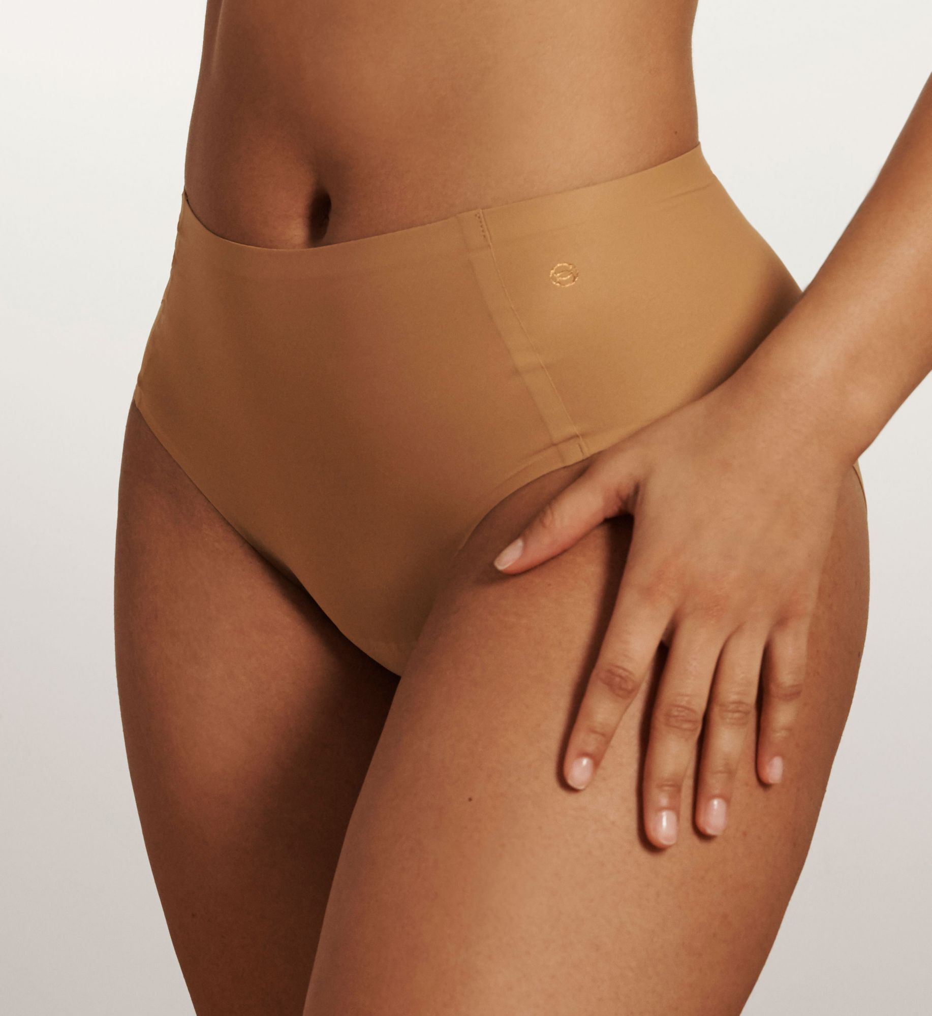 Evelyn & Bobbie Women's High Waist Retro Bikini Panty in Mica | Size: Plus | HerRoom.com