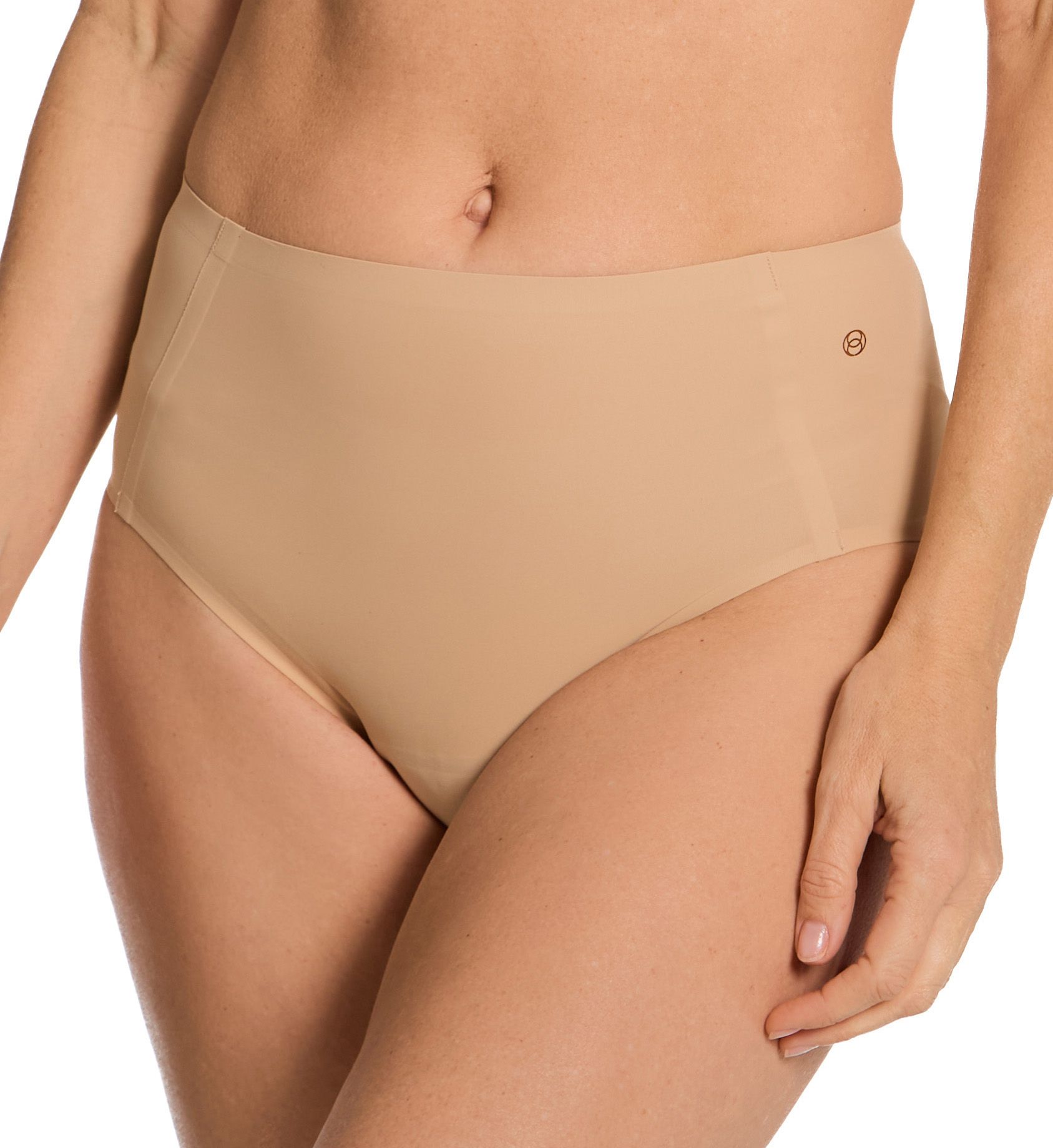 Evelyn & Bobbie Women's High Waist Retro Bikini Panty in Sand | Size: Plus | HerRoom.com