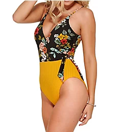 Sunday Style One Piece Swimsuit Black/Radiant Yellow S