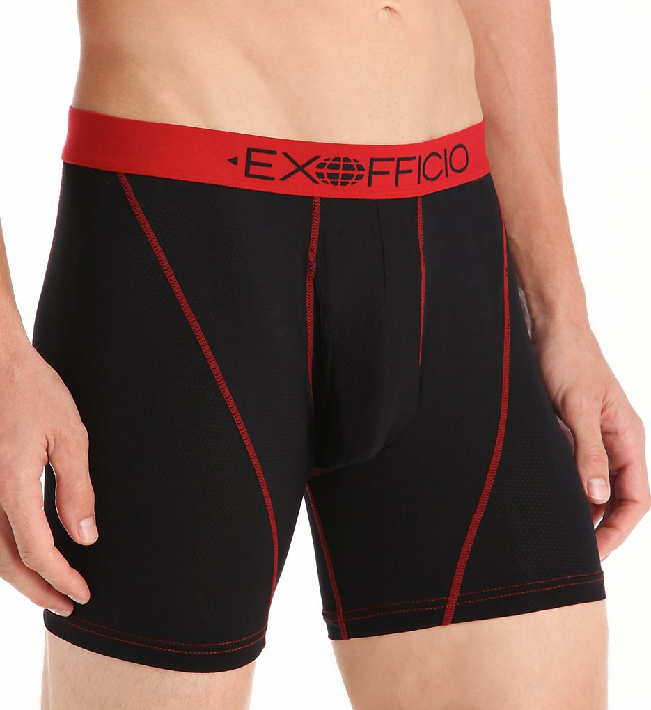 Ex Officio 2412336 Give-N-Go Mesh 6 Inch Boxer Briefs (Black)