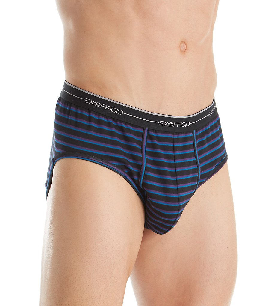 Ex Officio 2452891 Sol Cool Print High Tech Performance Briefs (Black/Graphic Stripe)