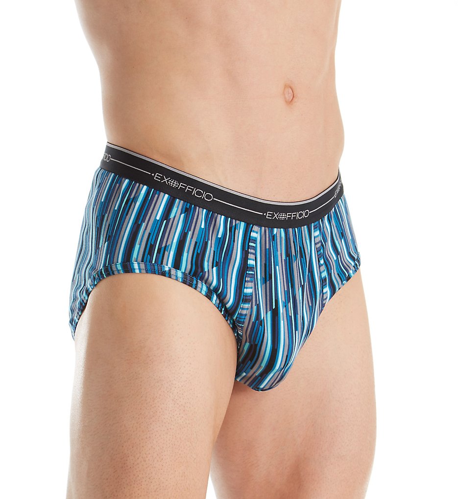 Ex Officio 2452891 Sol Cool Print High Tech Performance Briefs (Navy/Diamond Stripe)