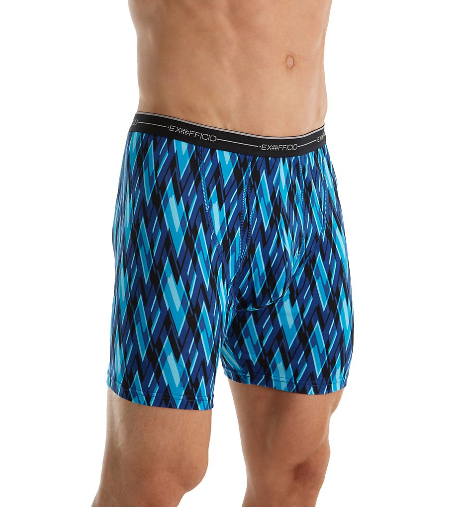 Ex Officio 2452893 Sol Cool High Tech Performance Printed Boxer Briefs (Atlantic/Modern Argyle)