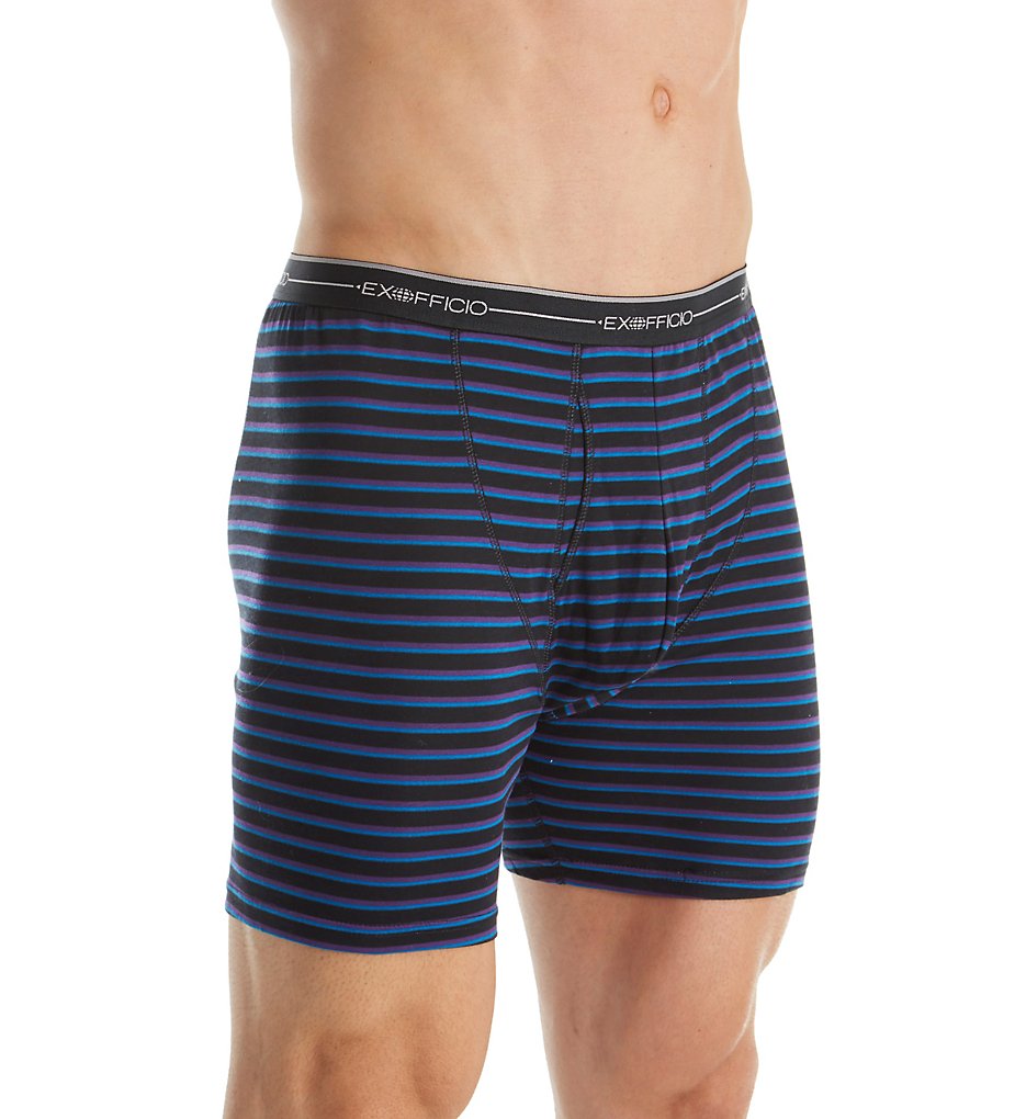 Ex Officio 2452893 Sol Cool High Tech Performance Printed Boxer Briefs (Black/Graphic Stripe)