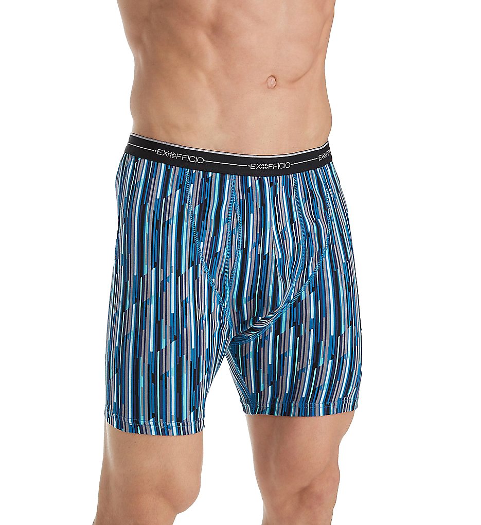 Ex Officio 2452893 Sol Cool High Tech Performance Printed Boxer Briefs (Navy/Diamond Stripe)