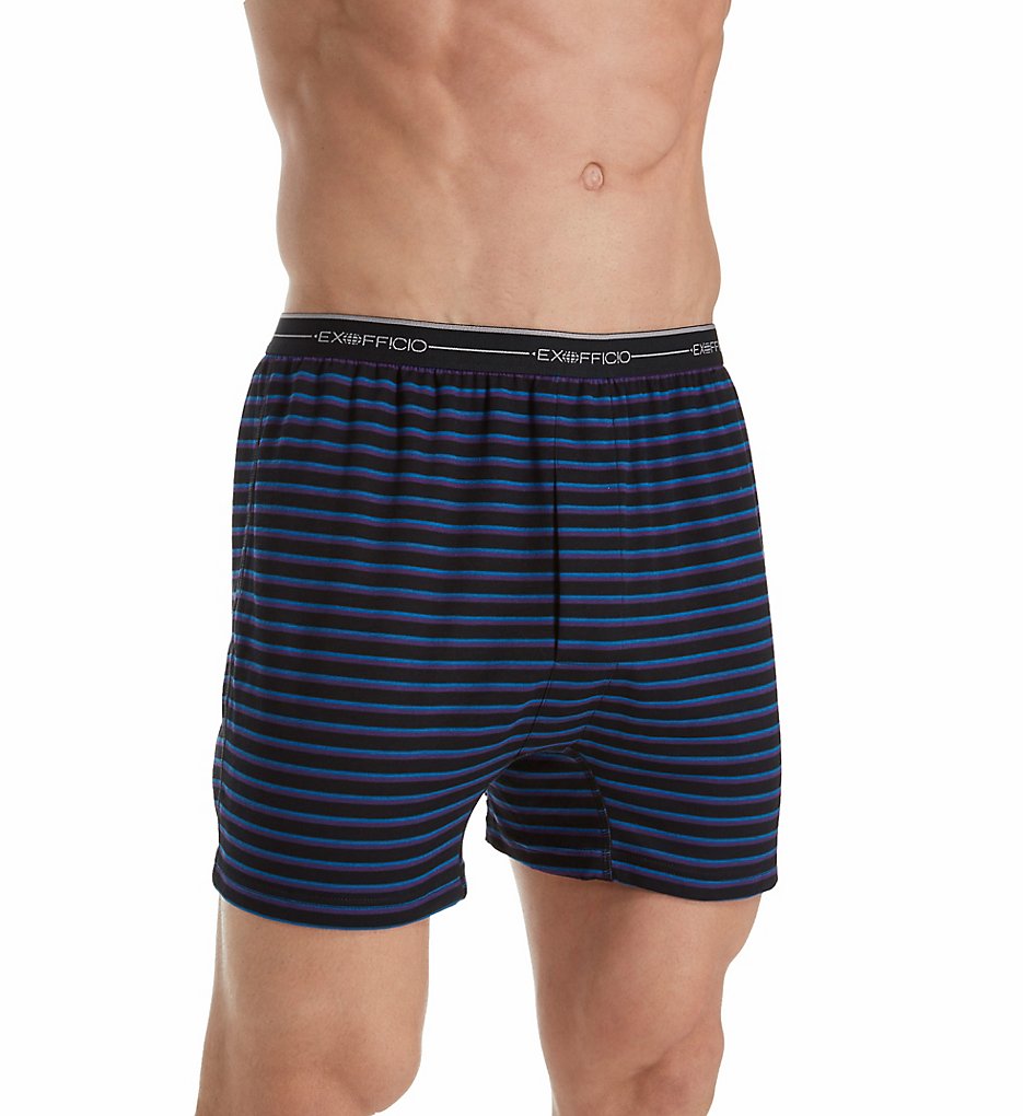 Ex Officio 2452895 Sol Cool Print High Tech Performance Boxer (Black/Graphic Stripe)
