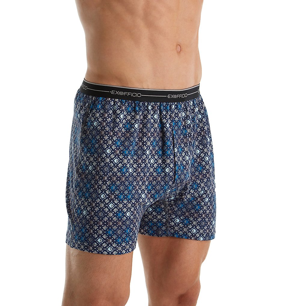 Ex Officio 2452895 Sol Cool Print High Tech Performance Boxer (Navy/Graphic Foulard)