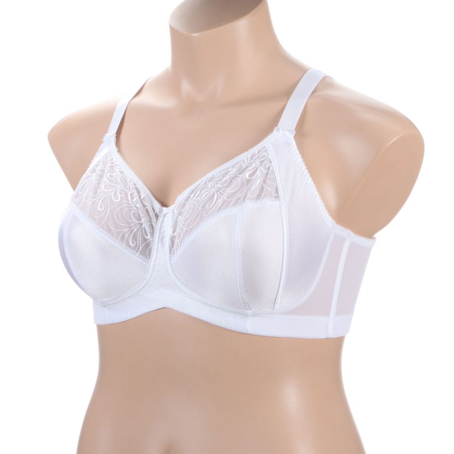 Wirefree 4-Part Cup Bra with Embroidered Mesh