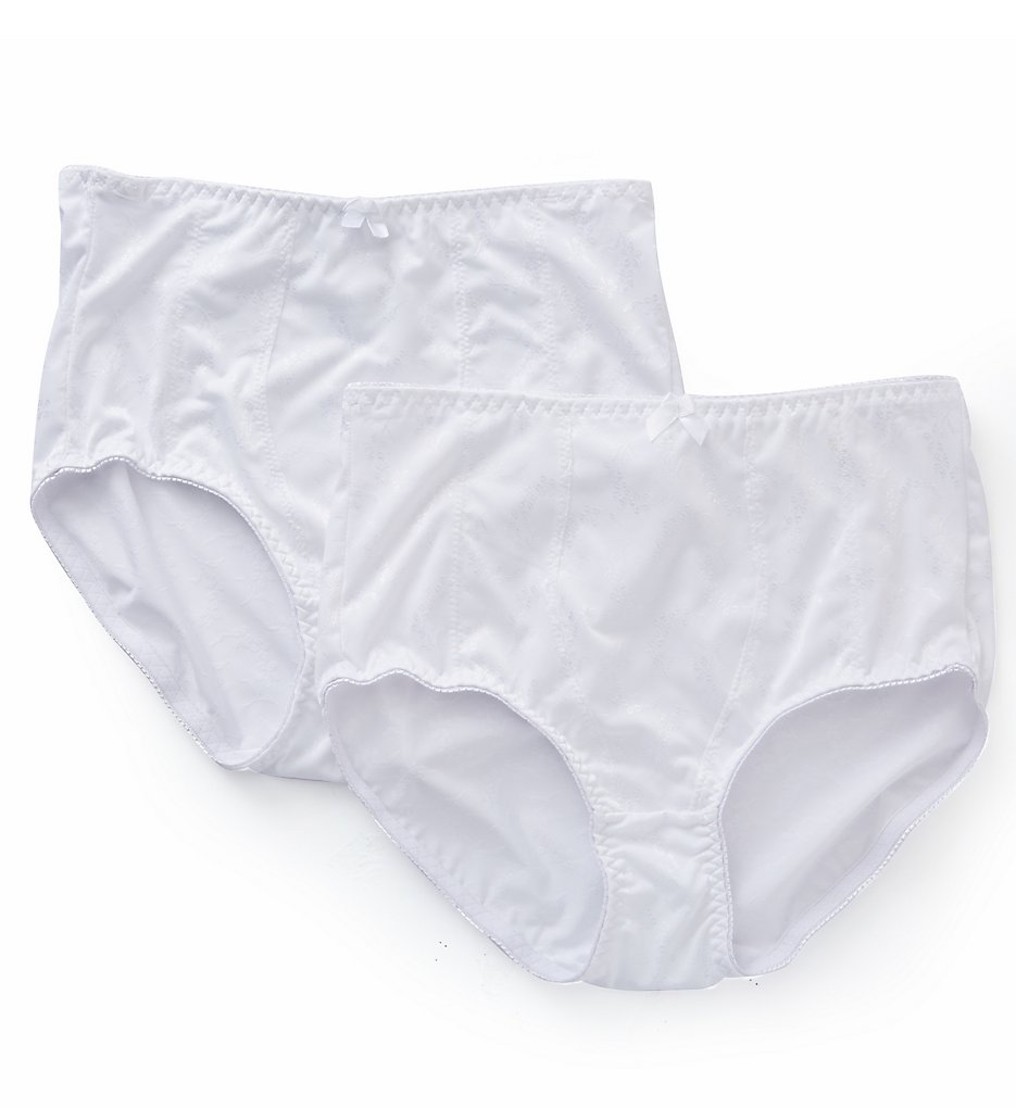 Exquisite Form >> Exquisite Form 070557A Jacquard Shaper Brief Panty - 2 Pack (White XL)