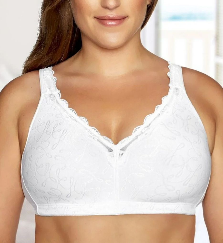 Exquisite Form : Exquisite Form 1062048 Wirefree Back Close with Comfort Lining Bra (White 44D)