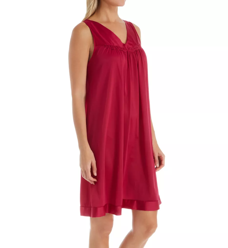 Coloratura Sleeveless Short Nightgown Sangria S