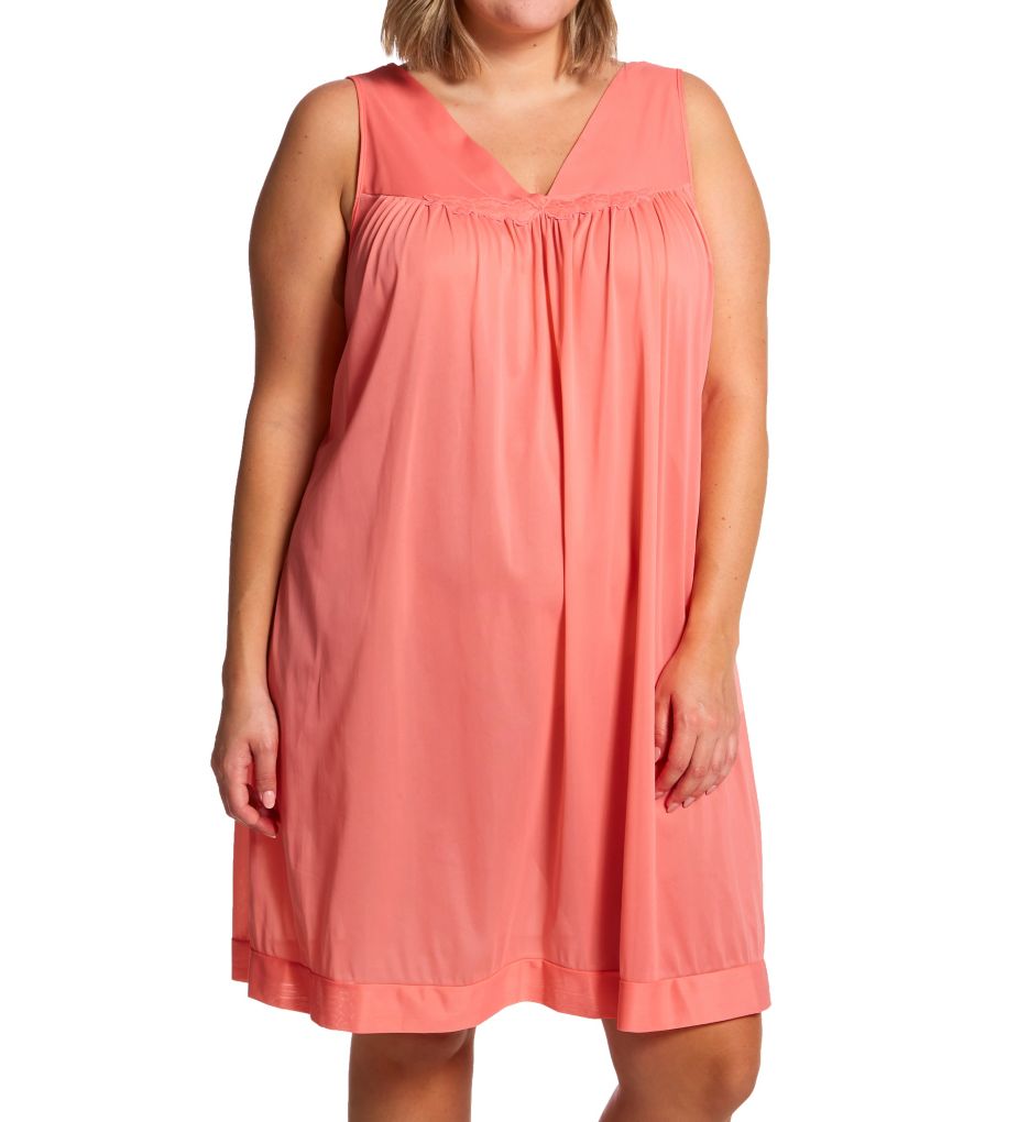 Plus Coloratura Sleeveless Short Nightgown Passion 3x 3526