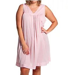 Plus Coloratura Sleeveless Short Nightgown Pink Champange 1X