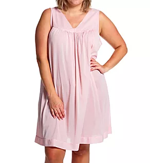 Plus Coloratura Sleeveless Short Nightgown Pink Champange 1X
