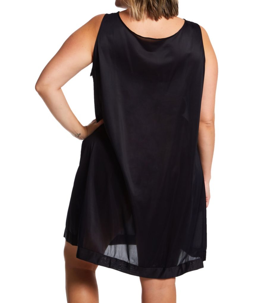 Exquisite Form Plus Coloratura Sleeveless Short Nightgown Midnight Black 2X  - Image 2