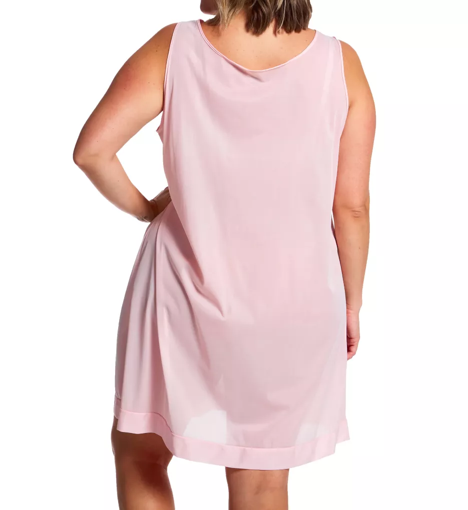 Plus Coloratura Sleeveless Short Nightgown Pink Champange 1X