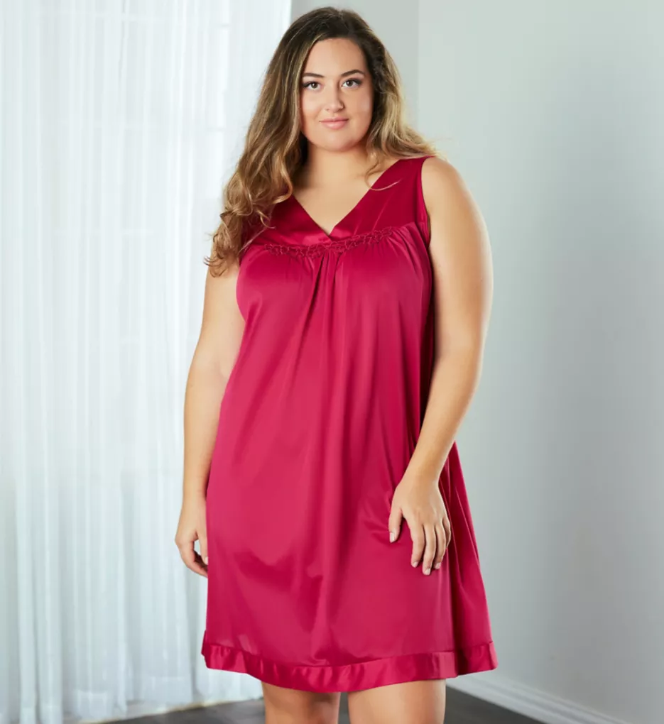 Exquisite Form Plus Coloratura Sleeveless Short Nightgown 30107X - Image 4