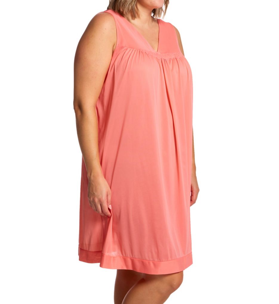Exquisite Form Plus Coloratura Sleeveless Short Nightgown Passion 2X  - Image 1