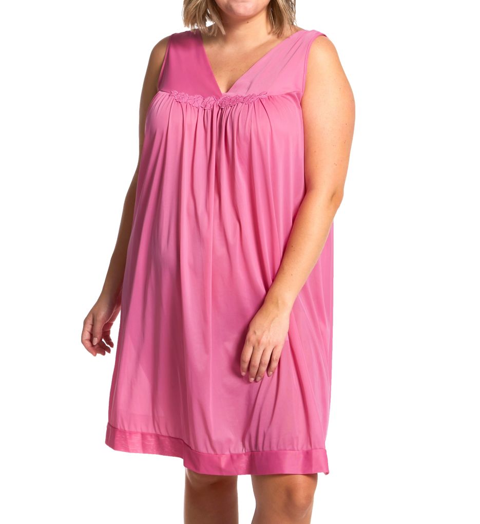 Plus Coloratura Sleeveless Short Nightgown