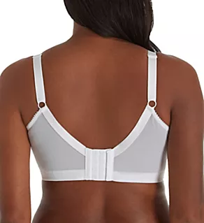 Wirefree 4-Part Cup Bra with Embroidered Mesh White 38D