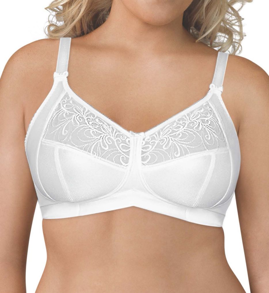 Wirefree 4-Part Cup Bra with Embroidered Mesh