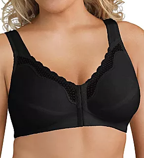 Front Close Cotton Posture Bra Black 34B
