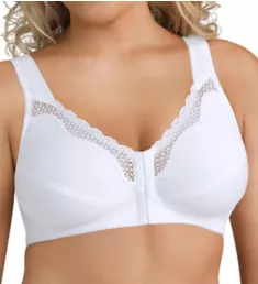 Front Close Cotton Posture Bra White 34B