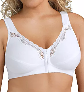 Front Close Cotton Posture Bra White 34B
