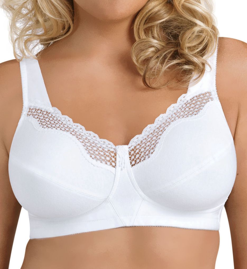 Fully® Side Shaping Bra with Floral Lace, 5100548-WHT, White