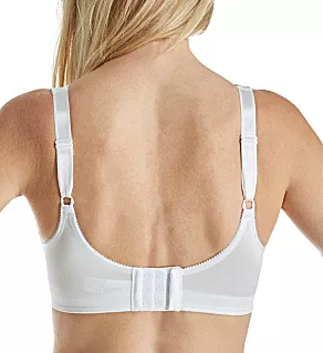 Floral Cami Strap Wireless Bra White 36B