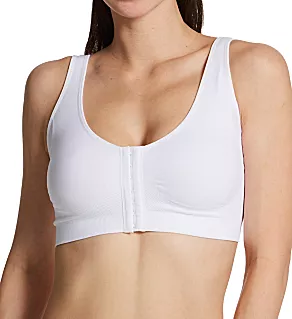 Front Closure Wireless Support Bra White 3X
