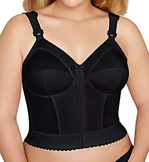 Front Close Longline Posture Bra Black 34B