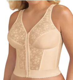 Front Close Lace Longline Posture Bra Rose Beige 34B