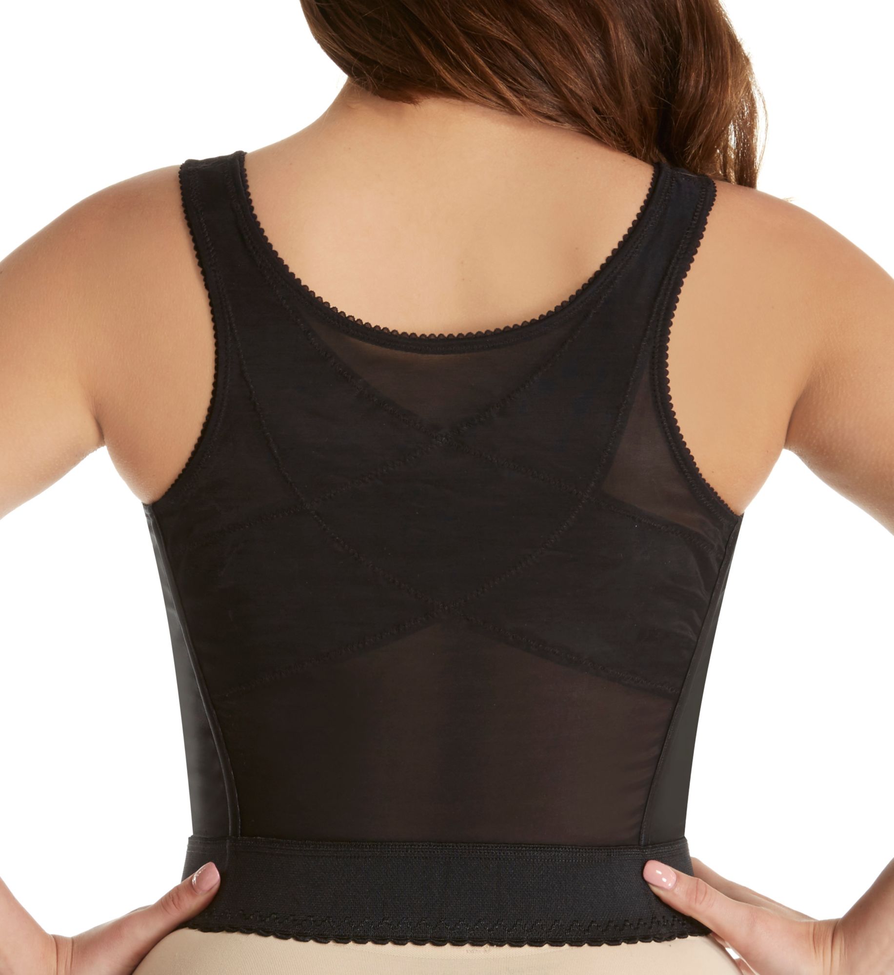 Exquisite Form Front Close Lace Longline Posture Bra Black 42D  - Image 2