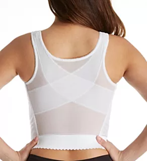 Front Close Lace Longline Posture Bra White 34B