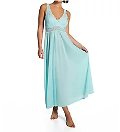 Stretch Lace Sleeveless Long Gown Azure Mist S