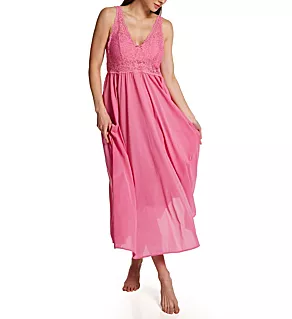 Stretch Lace Sleeveless Long Gown Perfumed Rose S