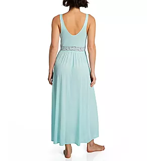 Stretch Lace Sleeveless Long Gown Azure Mist S