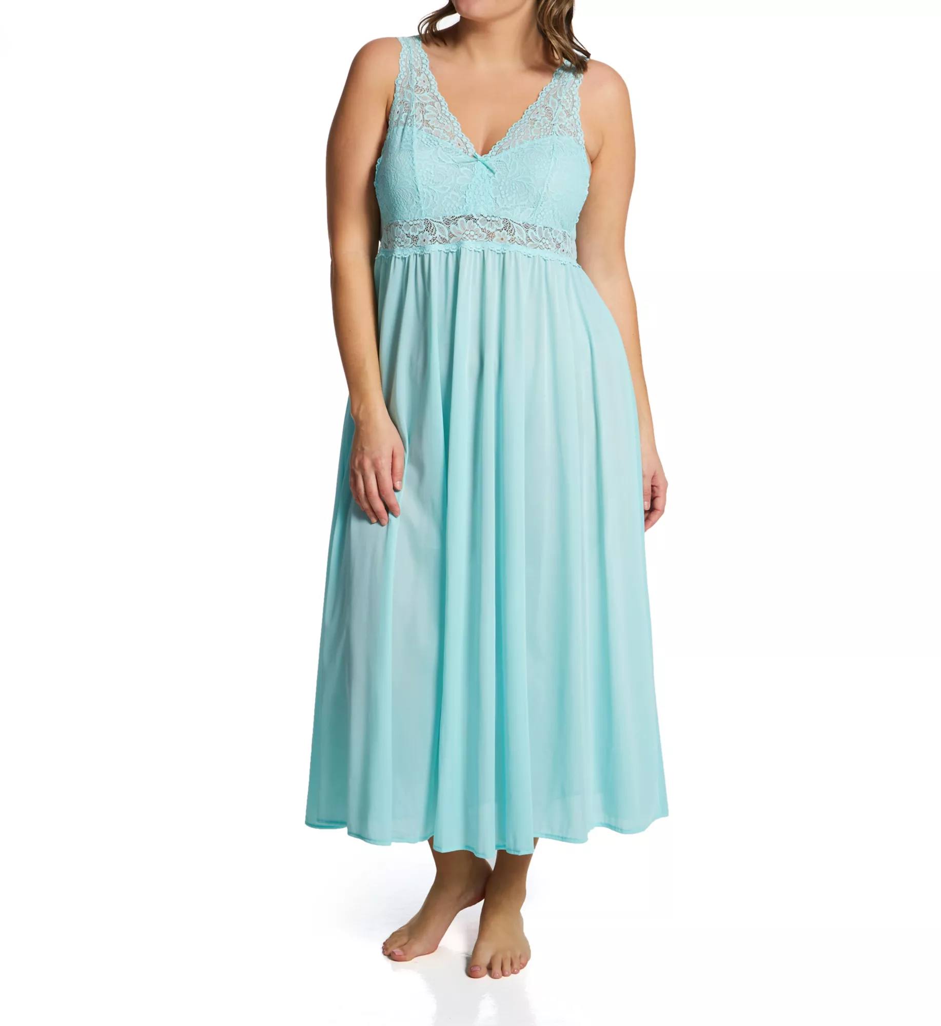 FuLL Length Lace and Chiffon Dresses Mist Plus Size