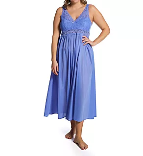 Plus Size Stretch Lace Sleeveless Long Gown Victory Violet 3X