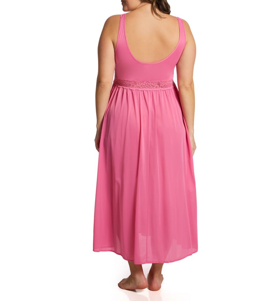 Exquisite Form Plus Size Stretch Lace Sleeveless Long Gown Perfumed Rose 1X  - Image 2