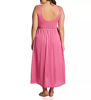Plus Size Stretch Lace Sleeveless Long Gown Perfumed Rose 3X