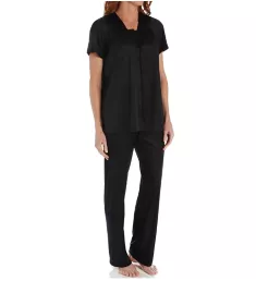 Coloratura Vintage Short Sleeve Pajama Set Midnight Black S